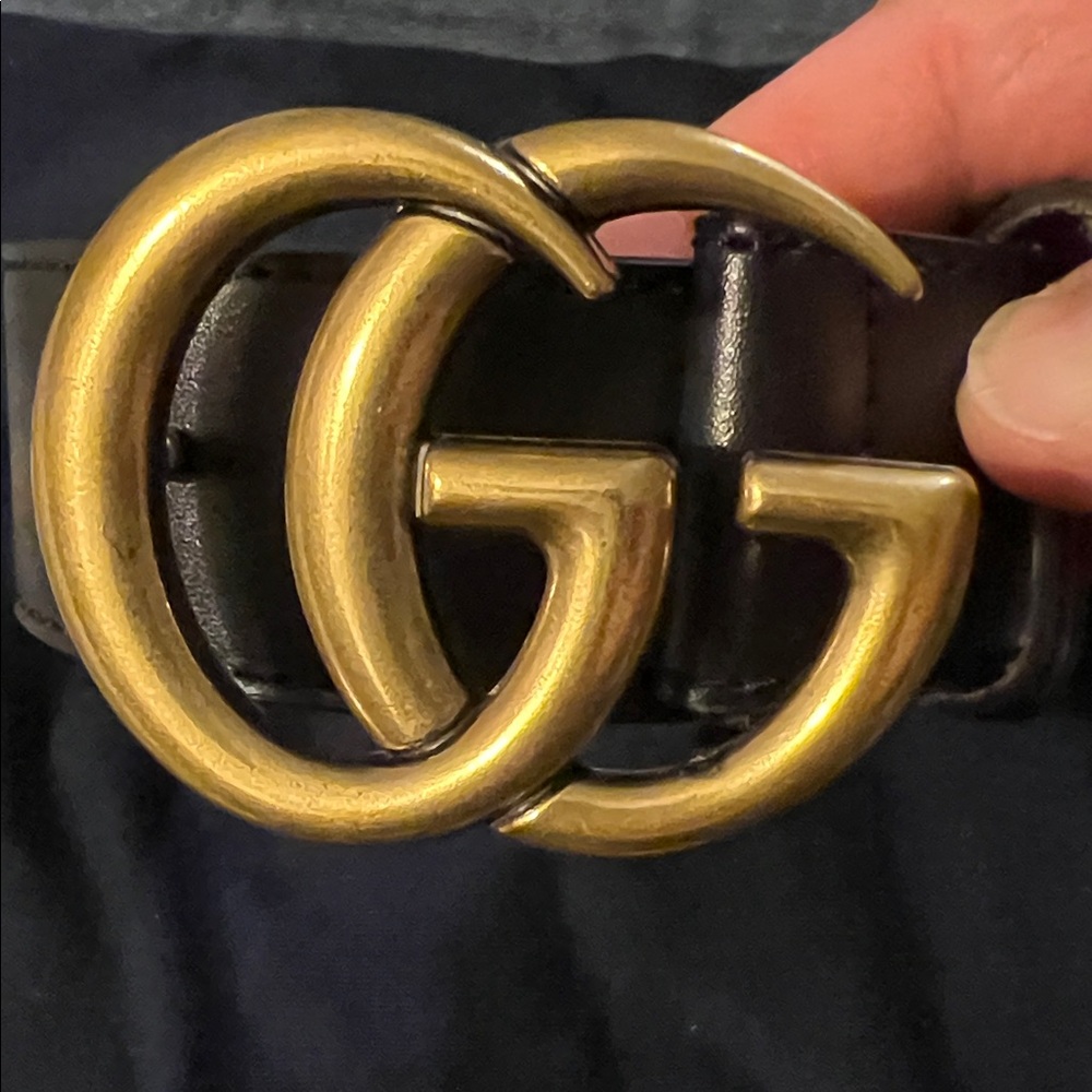 Gucci Men's Belt with Gold Buckle